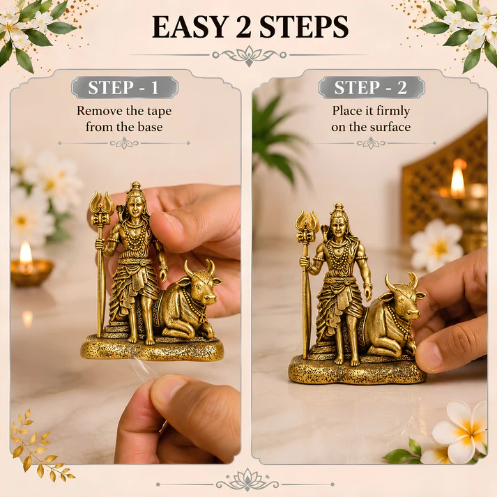 Gold Plated Mahadev with Nandi Idol
